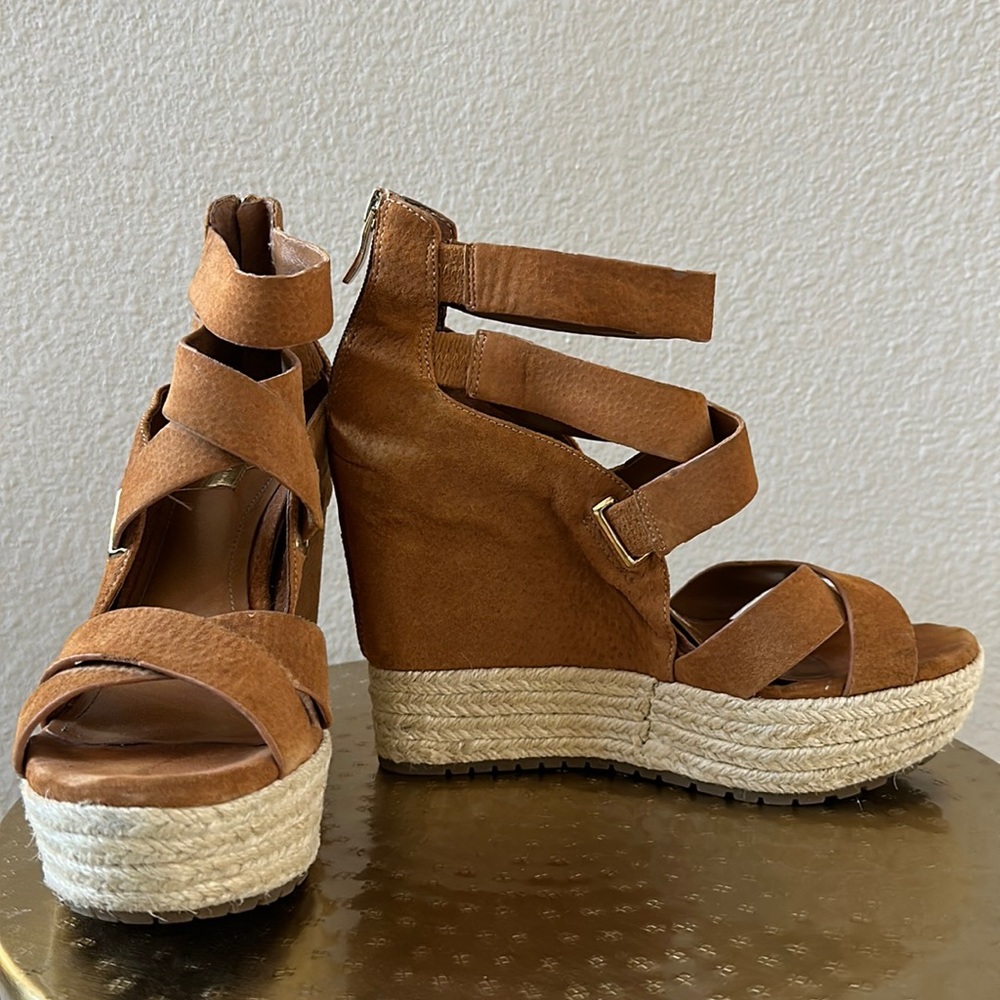 BCBG Strappy Wedge Sandals
